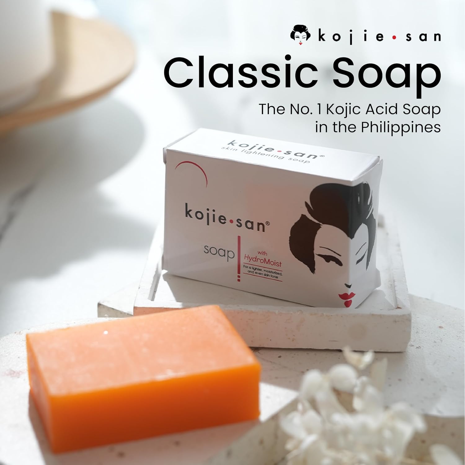 White Smoke Kojie San Skin and Body Soap – Original Kojic Acid, Soap Bar with Coconut & Tea Tree Oil – 3 x 65g Bars
