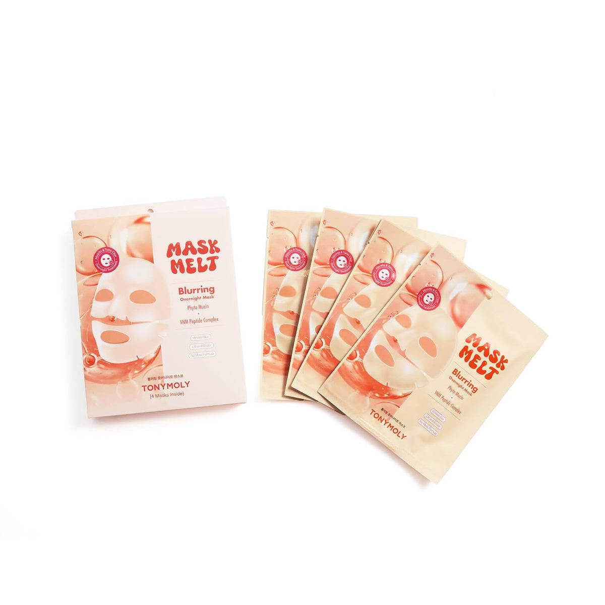 White Smoke TONYMOLY Mask Melt Blurring Mask, 4-Pack - Argireline, Syn-Ake Peptide