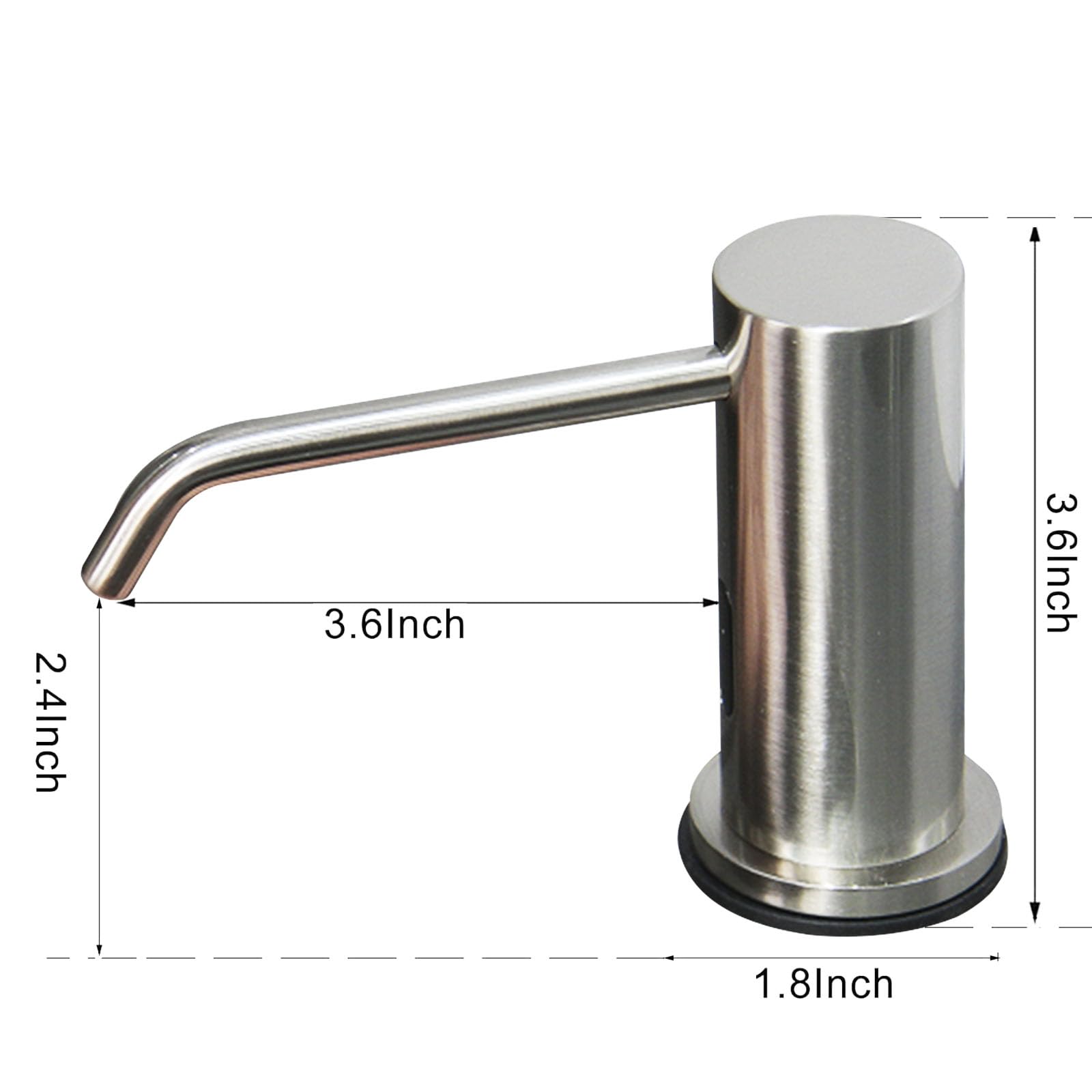 White Smoke EXVEST Automatic Touchless Soap Dispenser for Kitchen Sink, Brushed Nickel, High Capacity, Durable Material, Multiple Power Supply Modes, Versatile Use, Liquid Soap, Shampoo, Hand Sanitizer