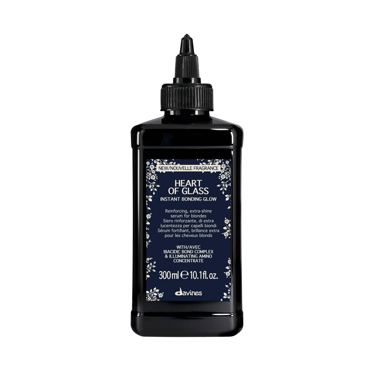 White Smoke Davines Heart of Glass Instant Bonding Glow, Fast-Acting Reinforcing Serum for Blonde Hair - Illuminates & Strengthens with Biacidic Bond Complex - Weightless Texture, 10.14 Fl Oz