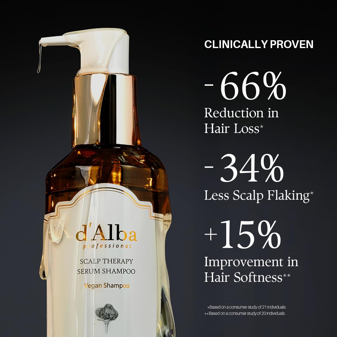 Dark Slate Gray d'alba Piedmont Professional Repairing Scalp Therapy Serum Shampoo 275ml, Mild and Vegan Formula, Gentle Hair and Scap Treatment