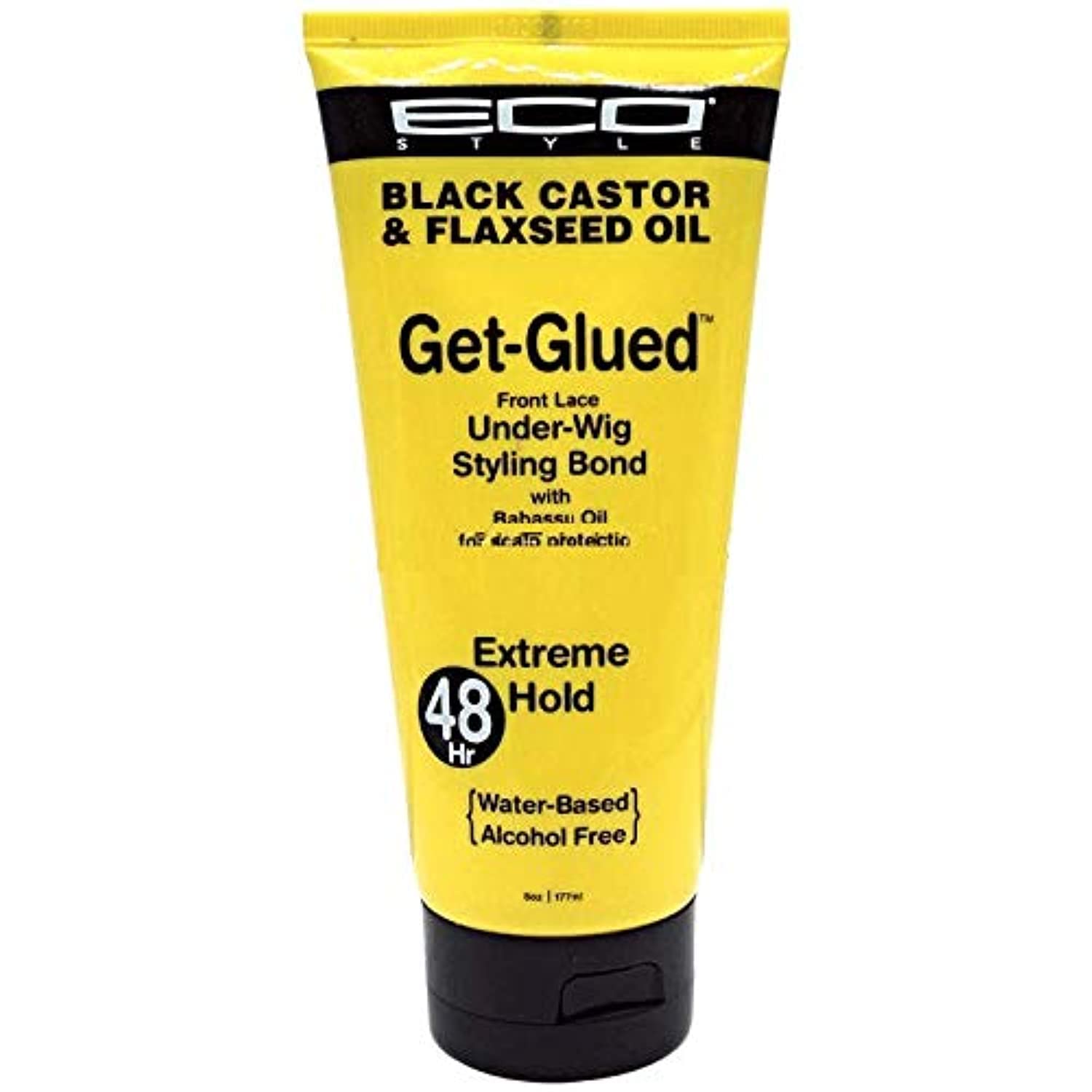 White Smoke Eco Styler Black Castor & Flaxseed Oil Get Glued Front lace Under- Wig Styling Bond 48 hour Extreme Hold