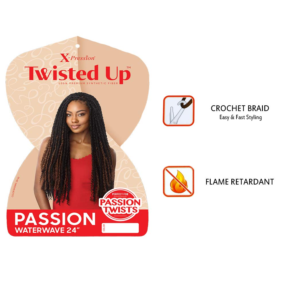 White Smoke MULTI PACK DEALS! Outre Crochet Braids X-Pression Twisted Up Passion Water Wave 24" (1-PACK, 2T1B/27)