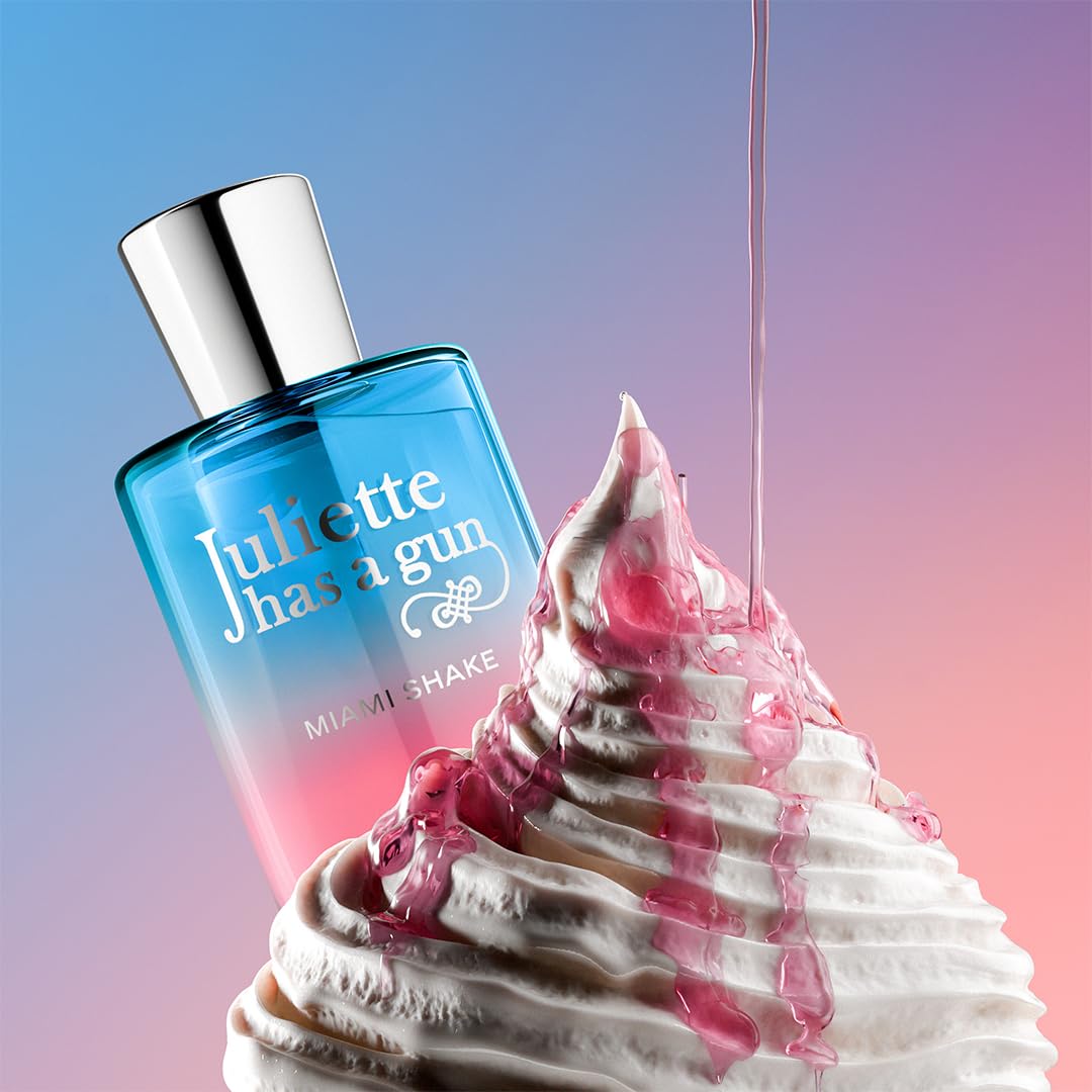 Light Pink Juliette Has A Gun Miami Shake Eau de Parfum – Gourmand Fruity Vanilla Perfume for Women (Strawberry, Ice Cream, Vanilla Absolute)