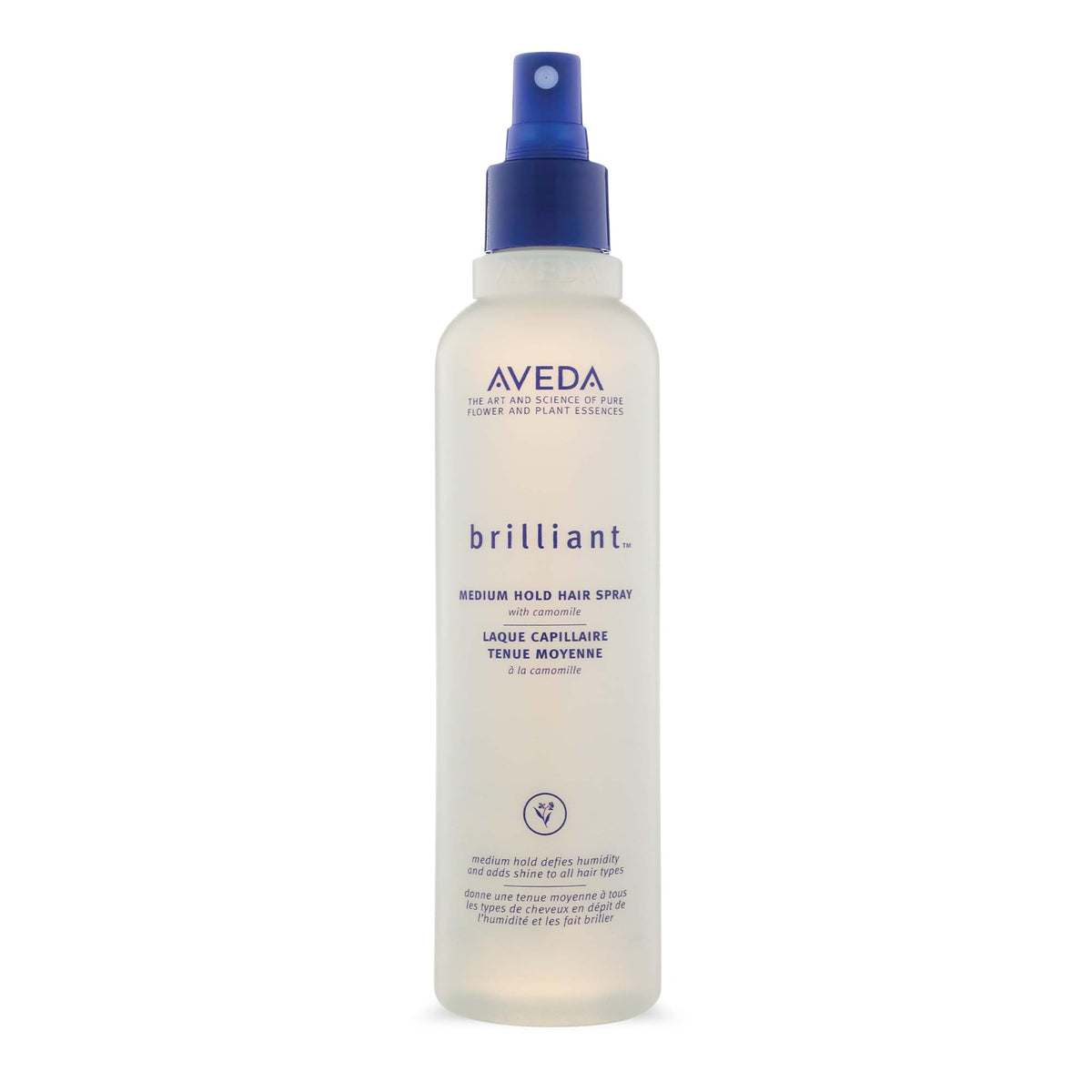 Light Gray AVEDA Brilliant Medium Hold Hair Spray | Non-Aerosol Spray | Anti-Humidity | Adds Shine | for All Hair Types | Jasmine, Rose, Clove Aroma | 8.5 Fl Oz