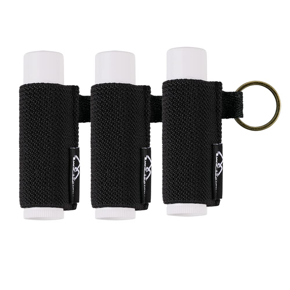 Black WK IEASON Lip Balm Holder Keychain for LANEIGE, Summer Fridays, Small Christmas Gifts Stocking Stuffers for Teen Girls, Lip Gloss Holder Compatible With Chapstick, Burt's Bees Elastic Lipstick Holder