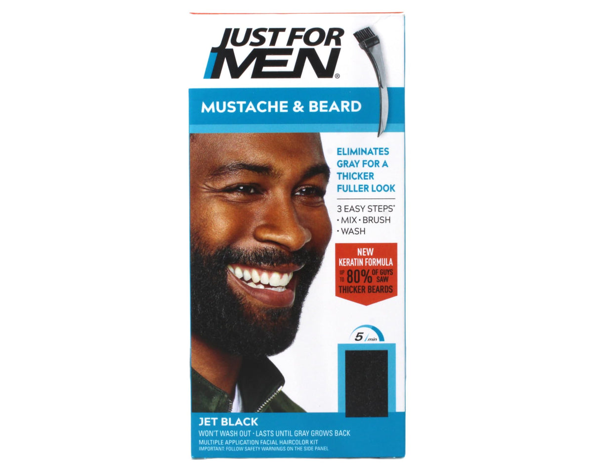 White Smoke Just for Men Color Gel Mustache, Beard & Sideburns 115 Jet Black 1 Each