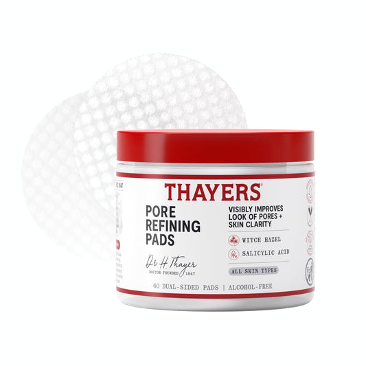 White Smoke Thayers Pore Refining Toner Pads, Dual-Sided Exfoliating Pads with Witch Hazel, Salicylic Acid & Hyaluronic Acid to Improve Look of Pores and Skin Clarity, Made For All Skin Types, 60 Count