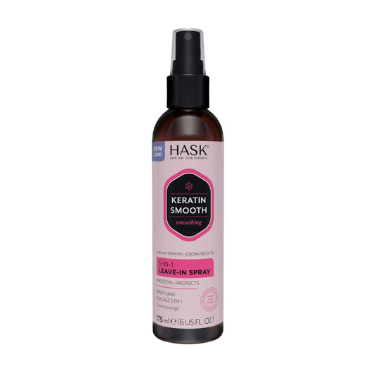 White Smoke HASK Keratin 5-in-1 Leave In Conditioner Spray for all hair types, color safe, gluten free, sulfate free, paraben free