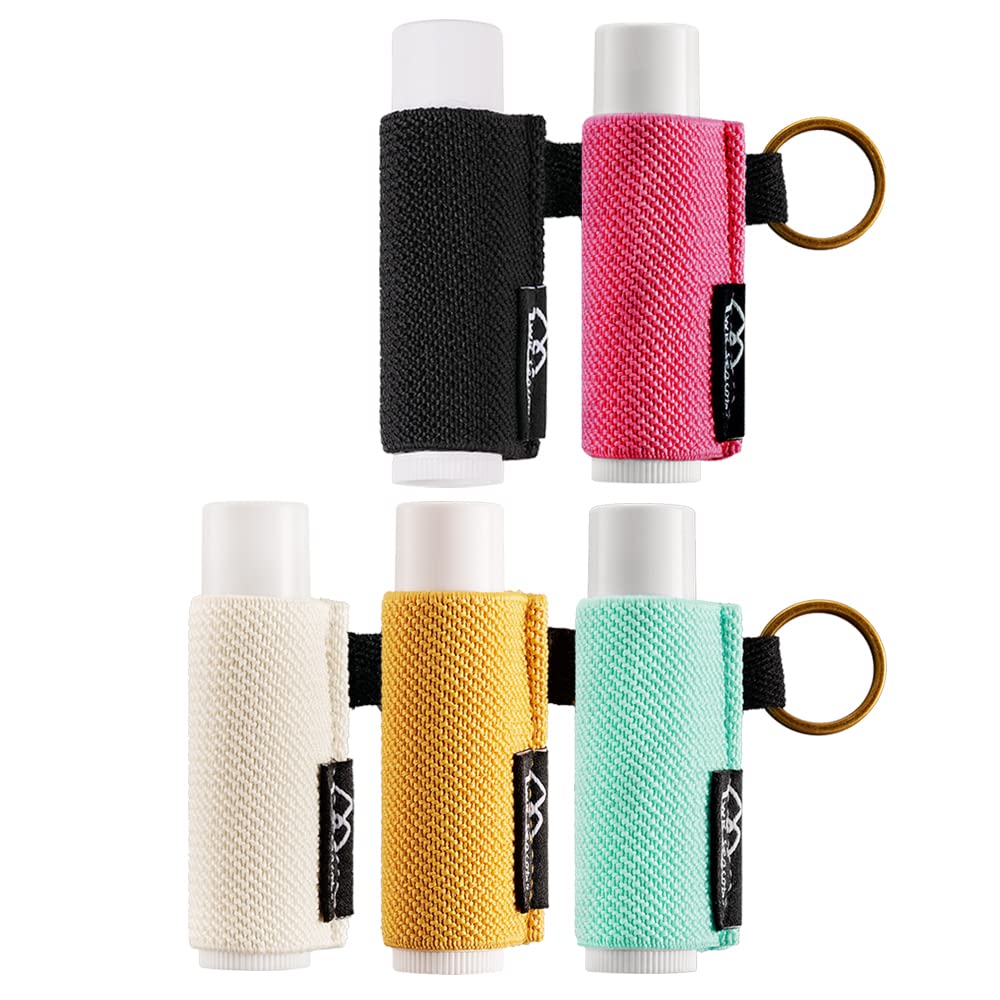 White Smoke WK IEASON Lip Balm Holder Keychain for LANEIGE, Summer Fridays, Small Christmas Gifts Stocking Stuffers for Teen Girls, Lip Gloss Holder Compatible With Chapstick, Burt's Bees Elastic Lipstick Holder