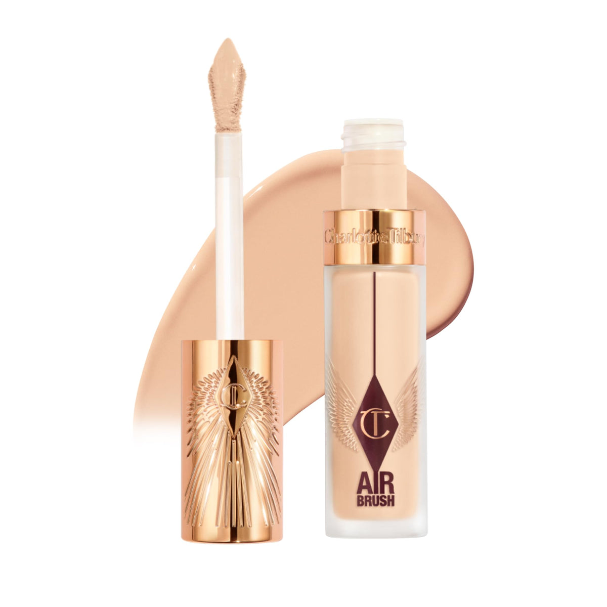 White Smoke Charlotte Tilbury AIRbrush Flawless Blur Concealer - Longwear Concealer for Dark Circles, Blemishes, Redness & More - Hydrating, Crease-Proof & Full Coverage with a Natural Matte Finish