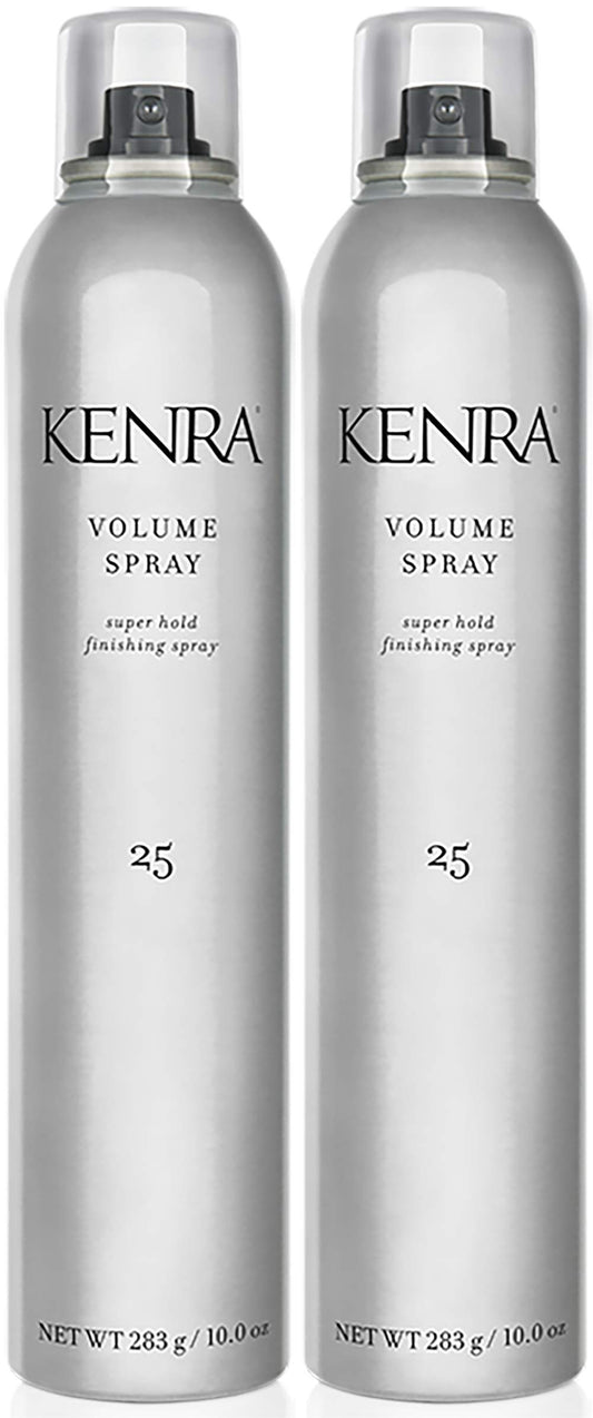 Light Gray Kenra Professional Volume Spray 25 50% Super Hold Finishing & Styling Hairspray Flake-free & Fast-drying Wind & Humidity Resistance All Hair Types 10 oz (2-Pack)