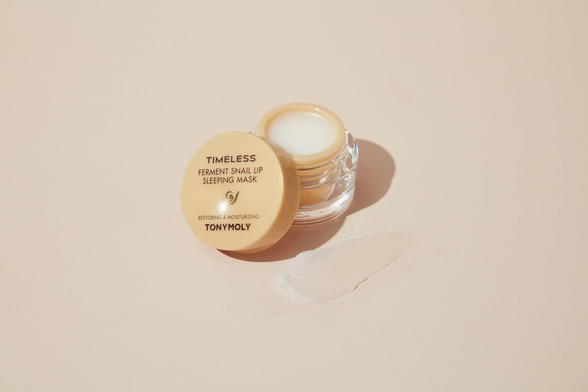 Gray TONYMOLY Ferment Snail Lip Sleeping Mask - Cocoa Butter, HA, Overnight