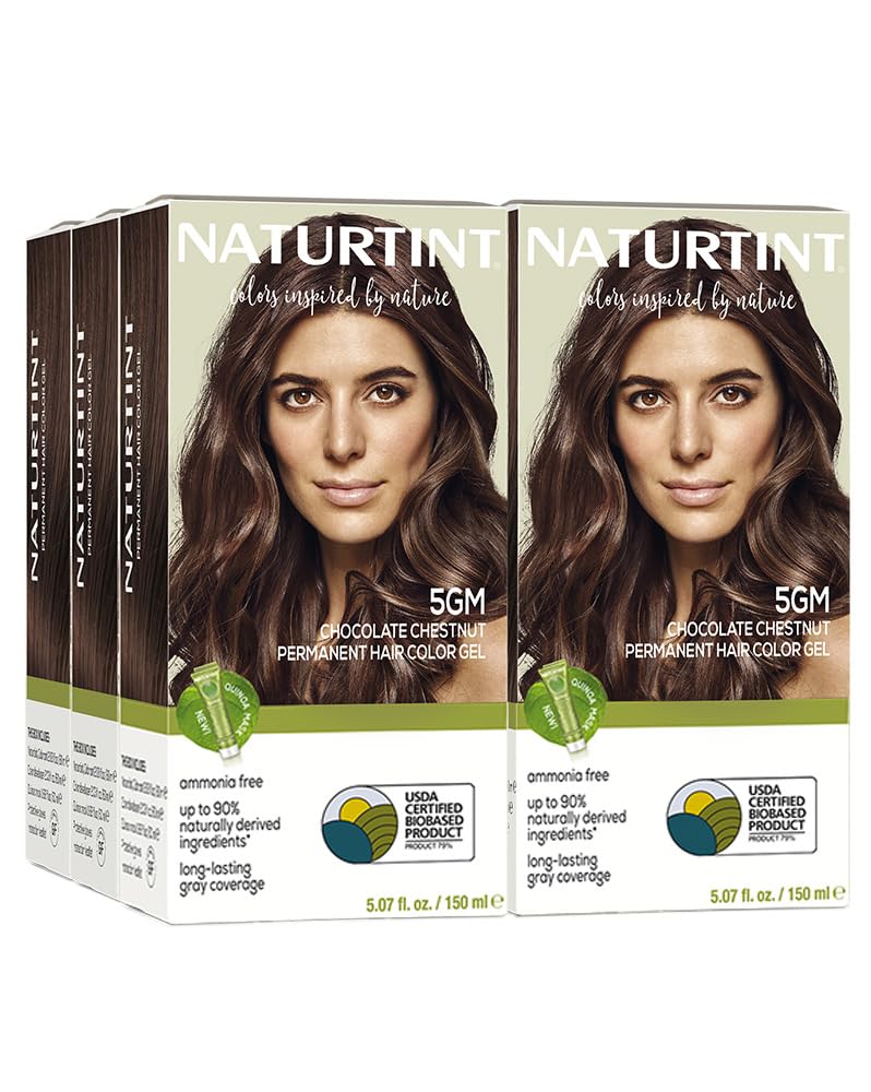 White Smoke Naturtint 5GM Chocolate Chestnut Permanent Hair Color (Pack of 6), Ammonia Free, Vegan, Cruelty Free, up to 100% Gray Coverage, Long Lasting Results (Packaging may vary)
