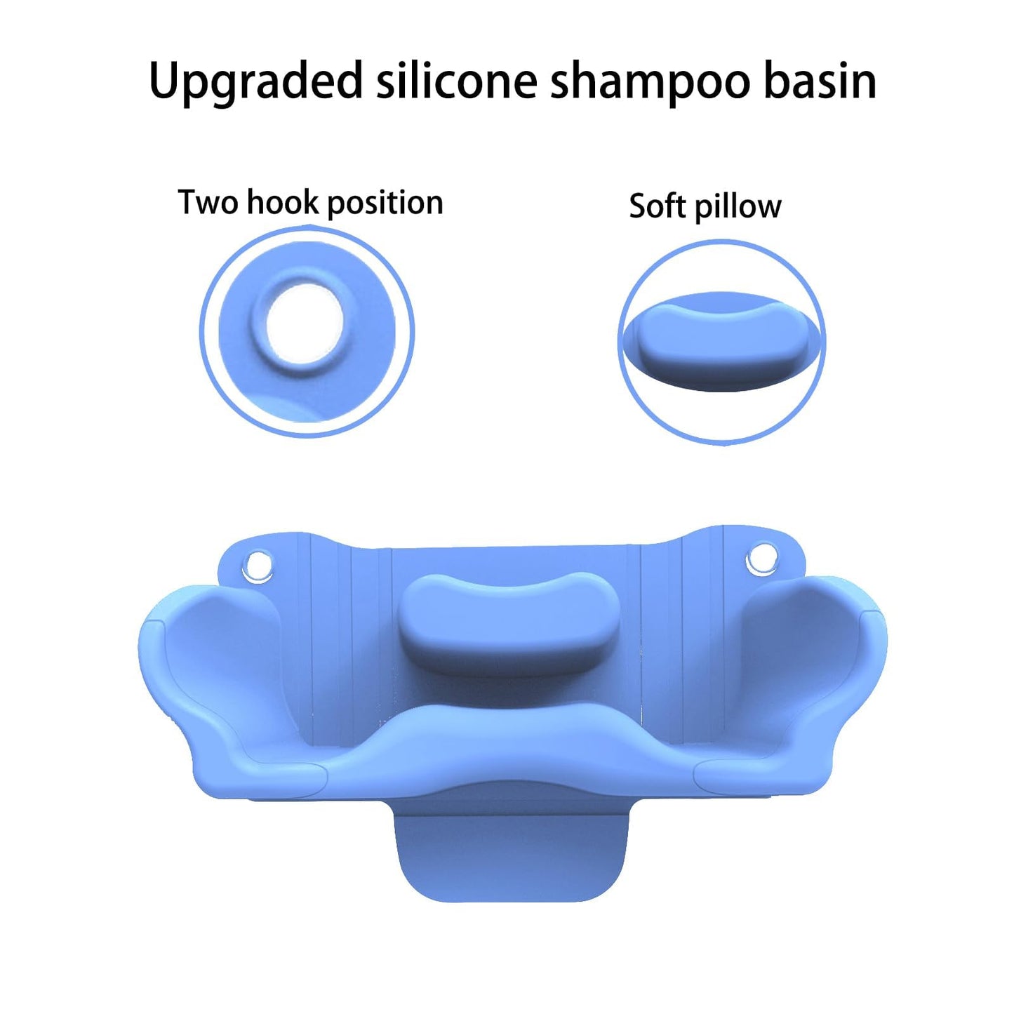 White Smoke Triplgoat Silicone Shampoo Mat for Kids & Elderly – Neck Rest Cushion for Hair Washing Station, Portable Sink Mat with 5 Suction Cups, Foldable Shampoo Support for Toddler & Bedridden