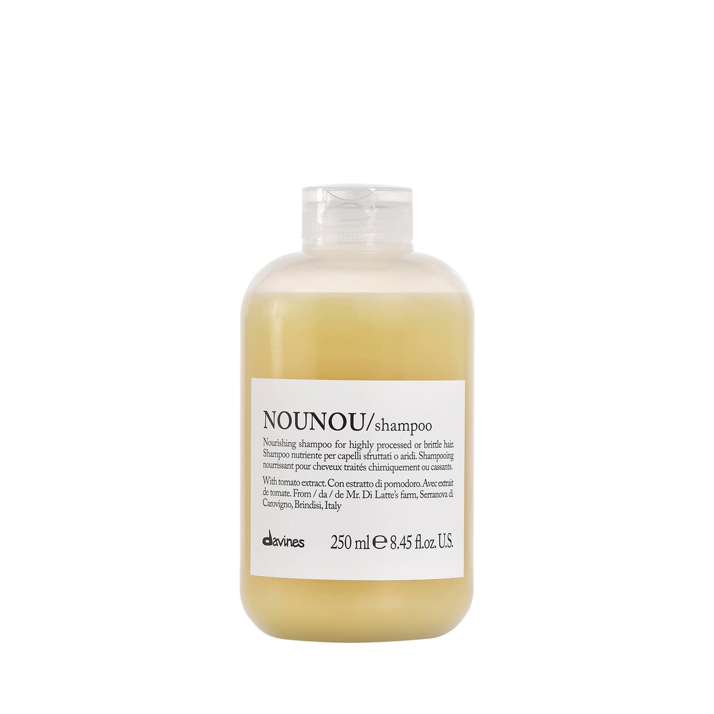 Lavender Davines NOUNOU Shampoo, Hydrating Gentle Cleansing Action for Highly-Processed, Chemically Treated, Dry, Damaged or Brittle Hair - Deep Nourishment Restores Softness with Tomato Extract, 8.45 Fl Oz