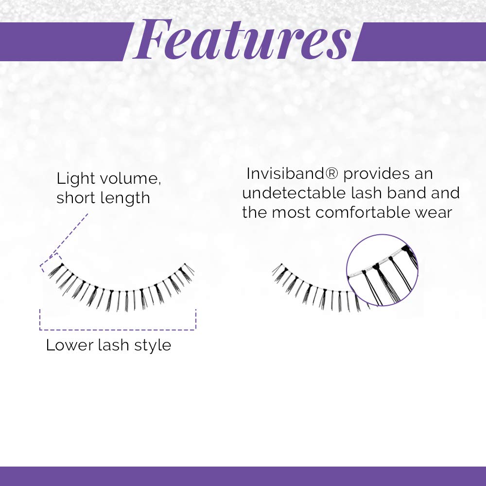 White Smoke Ardell False Eyelashes Glamour Strip Lashes 112 Black (Lower Lash) 4 Pack