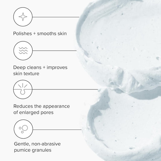 White Smoke DRMTLGY Microdermabrasion Scrub – Gentle Facial Exfoliating Scrub to Smooth & Polish Skin – Face Exfoliator for Dull, Rough Texture – Pumice Exfoliant – 2 oz