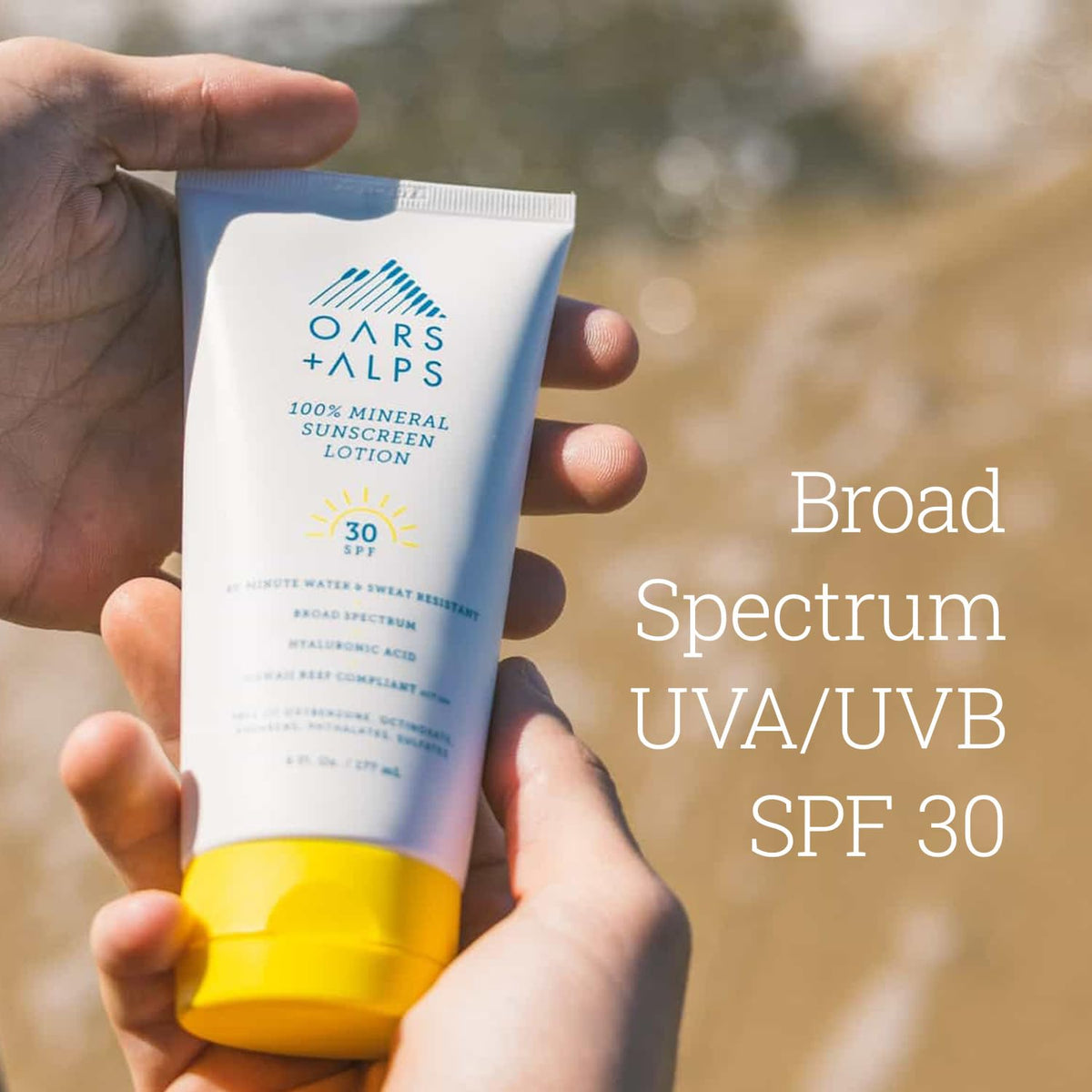 Dark Khaki Oars + Alps SPF 30 Mineral Face + Body Sunscreen Lotion, 1pk, 6 Fl Oz
