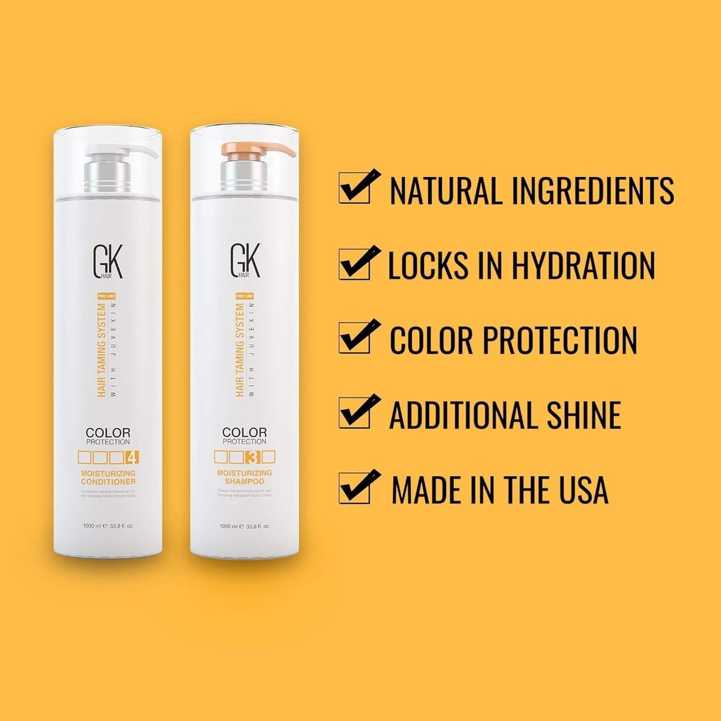 Sandy Brown GK HAIR Global Keratin Moisturizing Shampoo and Conditioner Sets (MOIS-DUO-1000-S10)