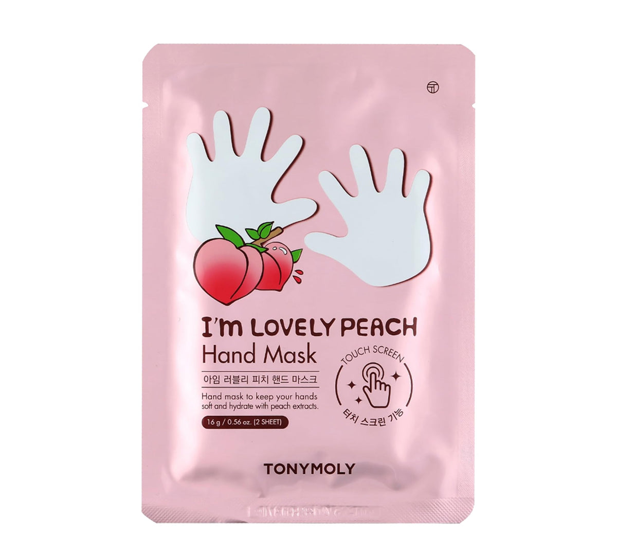 Thistle TONYMOLY Lovely Peach Hand Mask for Hydrating Dry, Rough Hands, 5 Pack