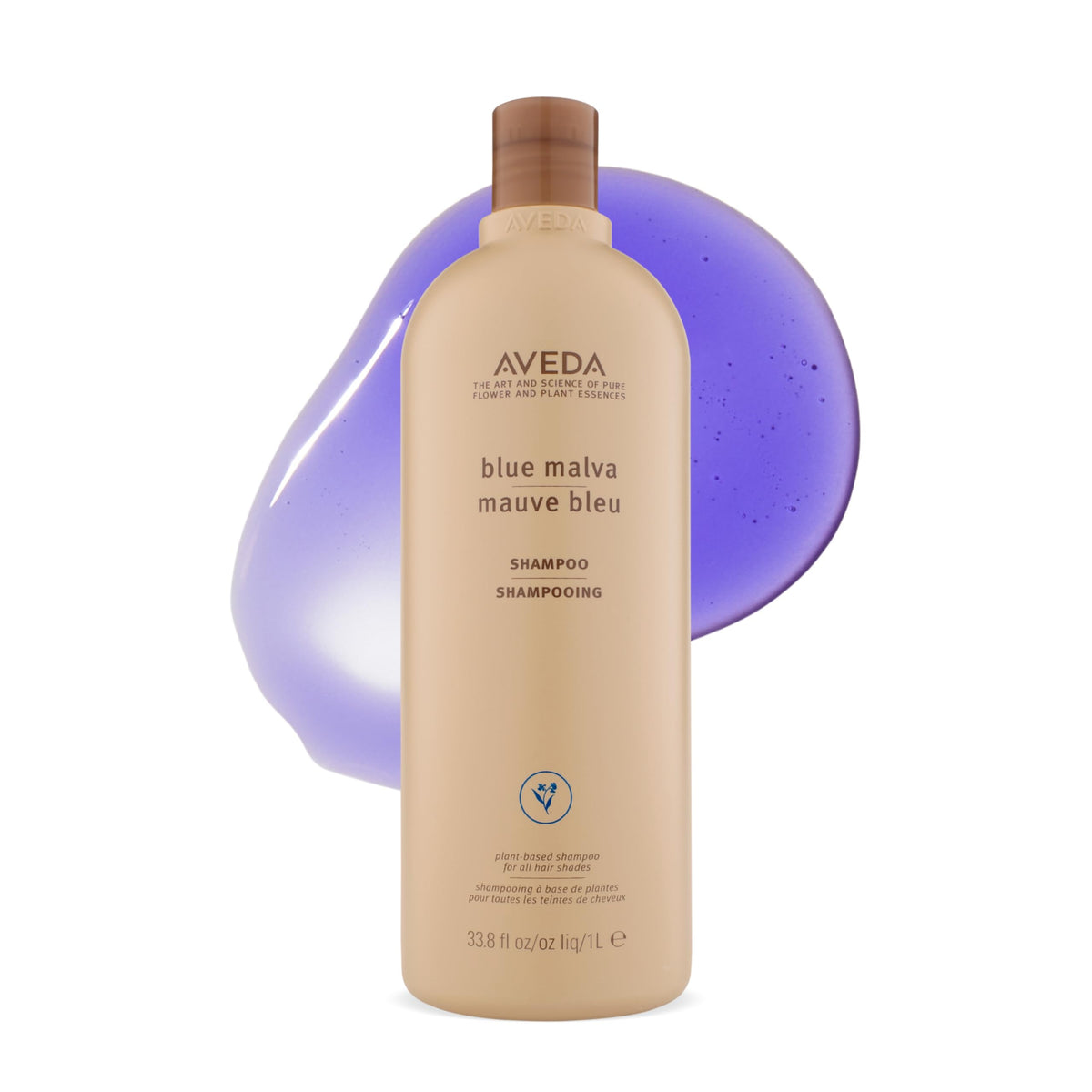 White Smoke AVEDA Blue Malva Shampoo | Purple Shampoo for Gray and Blonde Hair | Neutralizes Brassiness and Yellow Tones |With Blue Malva and Coneflower | 95% Naturally Derived* | Liter Size | 33.8 Fl Oz