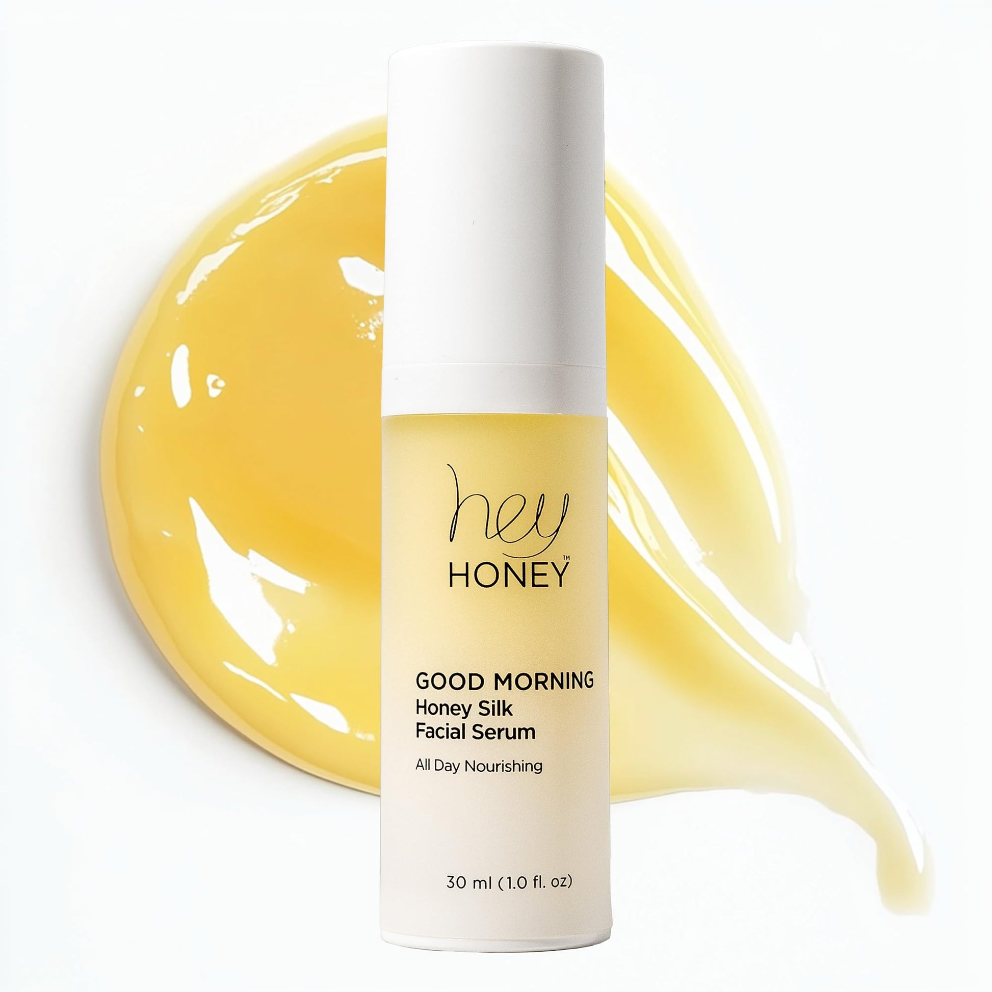 White Smoke Hey Honey Good Morning Honey Silk Facial Serum | Anti-Aging Vitamin C & Hyaluronic Acid Serum for Radiant Skin Boosts Glow, Smooths Fine Lines, Strengthens Skin Barrier | 1 oz