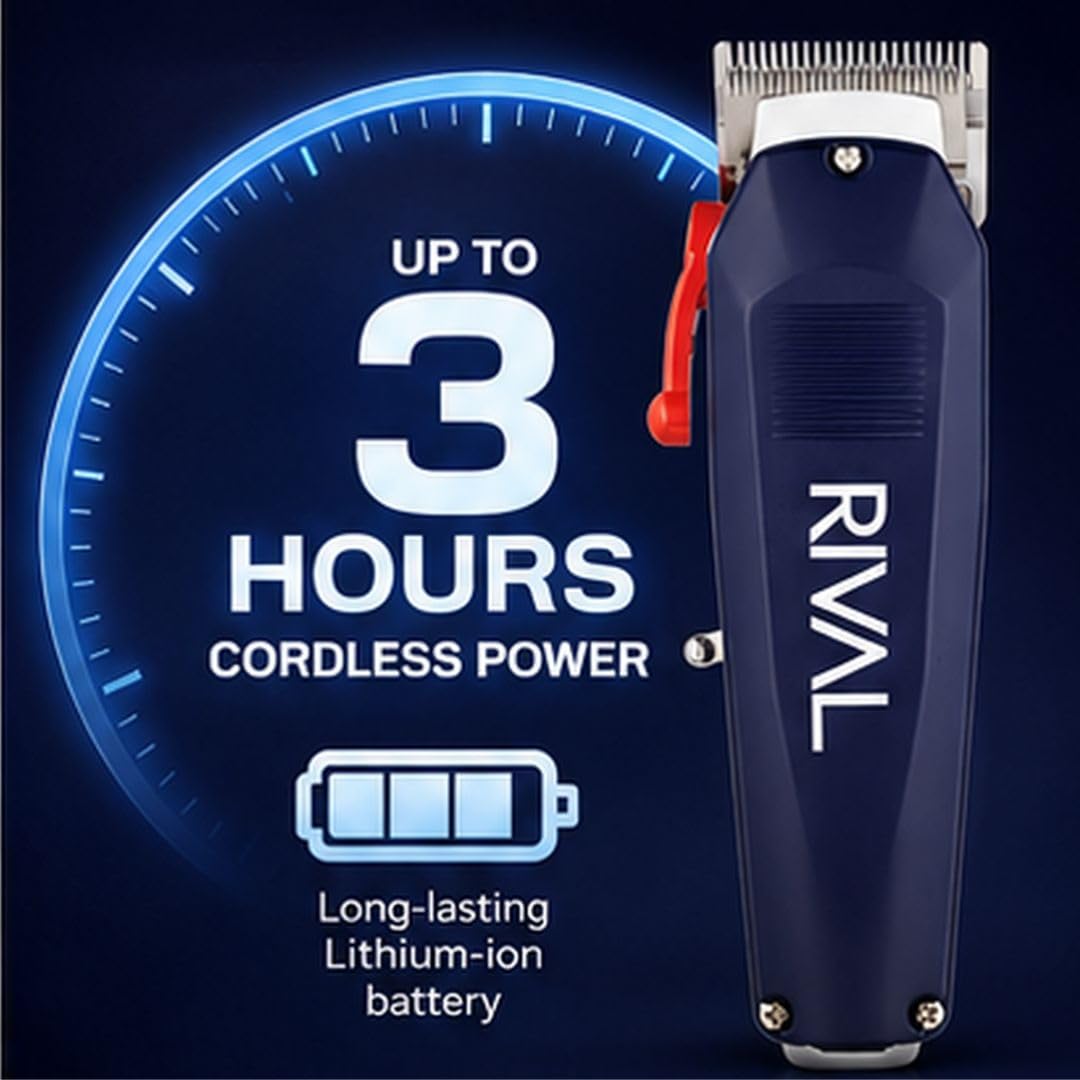 Black STYLECRAFT Rival Cordless Hair Clipper with Digital Display & Metal Housing