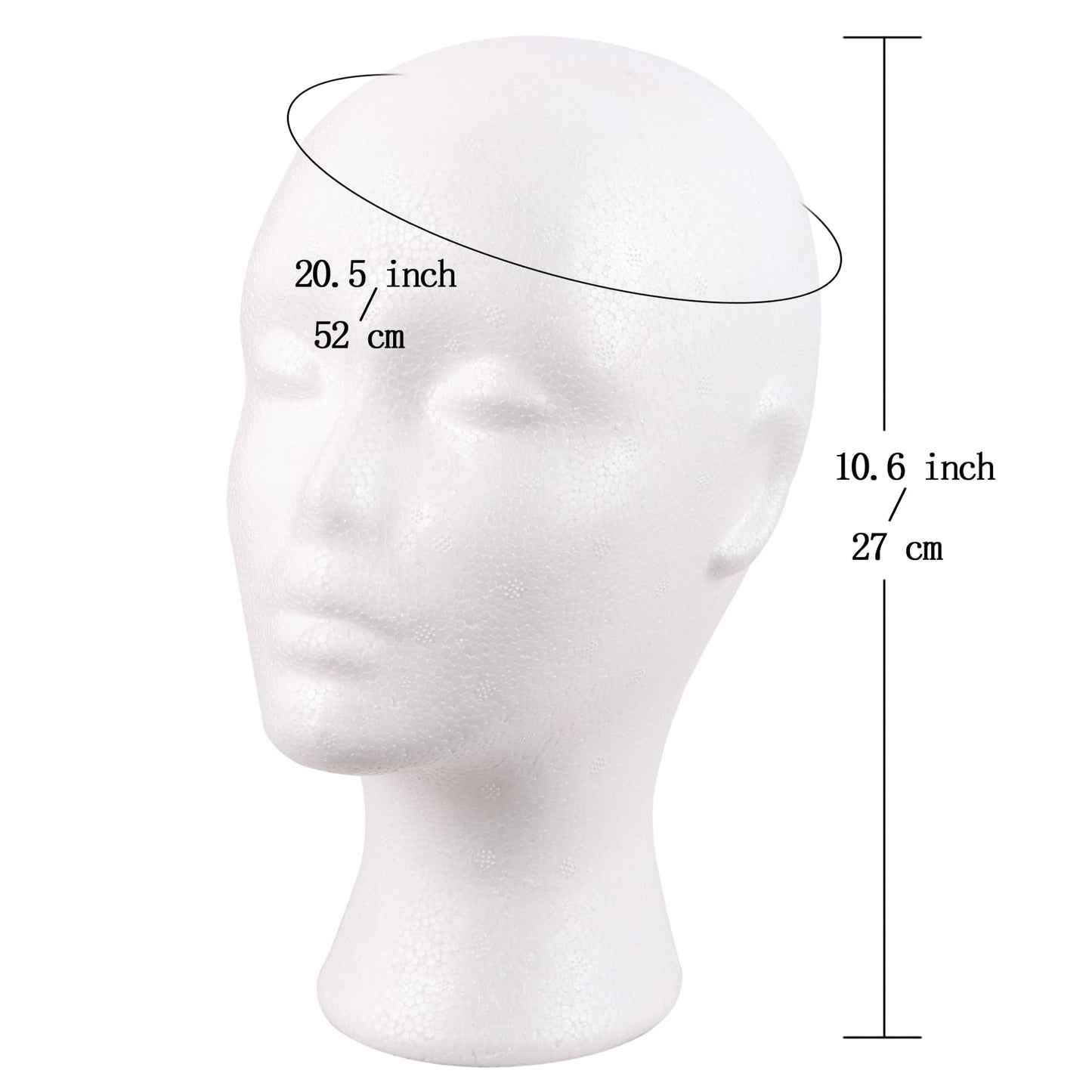White Smoke MapofBeauty Styrofoam Foam Mannequin Head Stand Wigs Display Styling Hat Storage Lightweight DIY Wig Head (White)