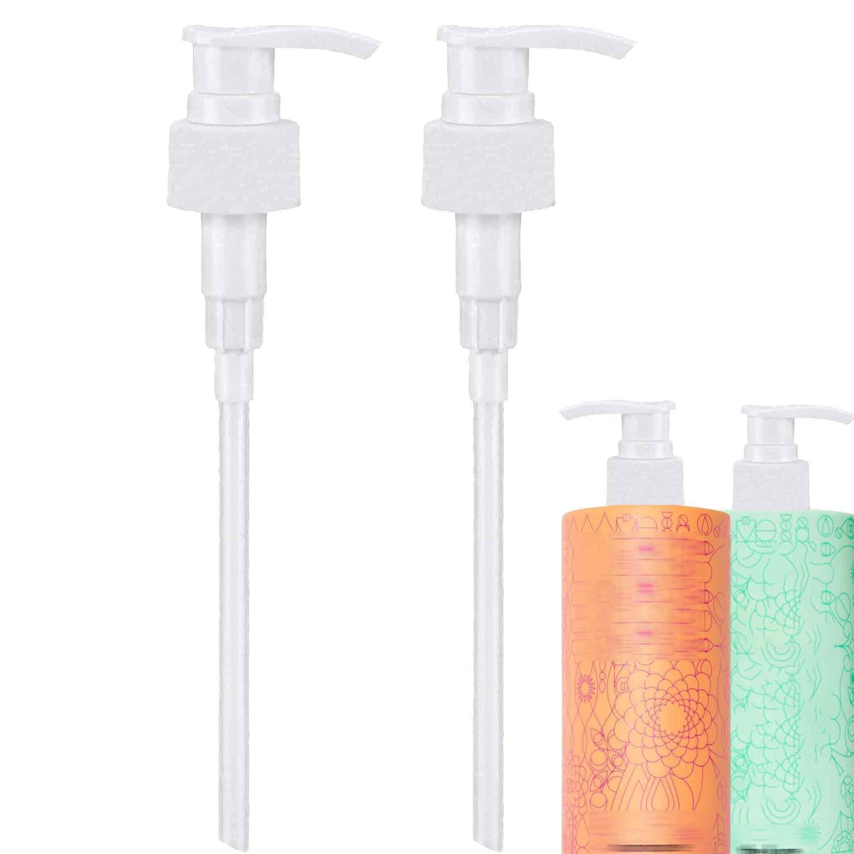 White Smoke 2 Packs Pump Compatible with amika Shampoo and Conditioner 1L/33.8 Fl Oz Bottles, Dispensing Liter Pump for amika Shampoo/Conditioner