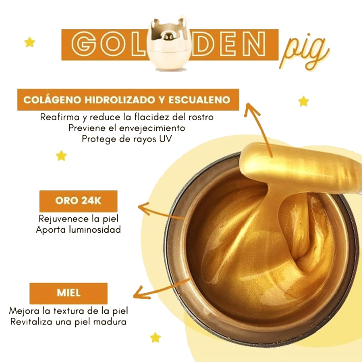 White Smoke TONYMOLY Golden Pig Collagen Bounce Mask - 24K Gold, Squalane, Honey