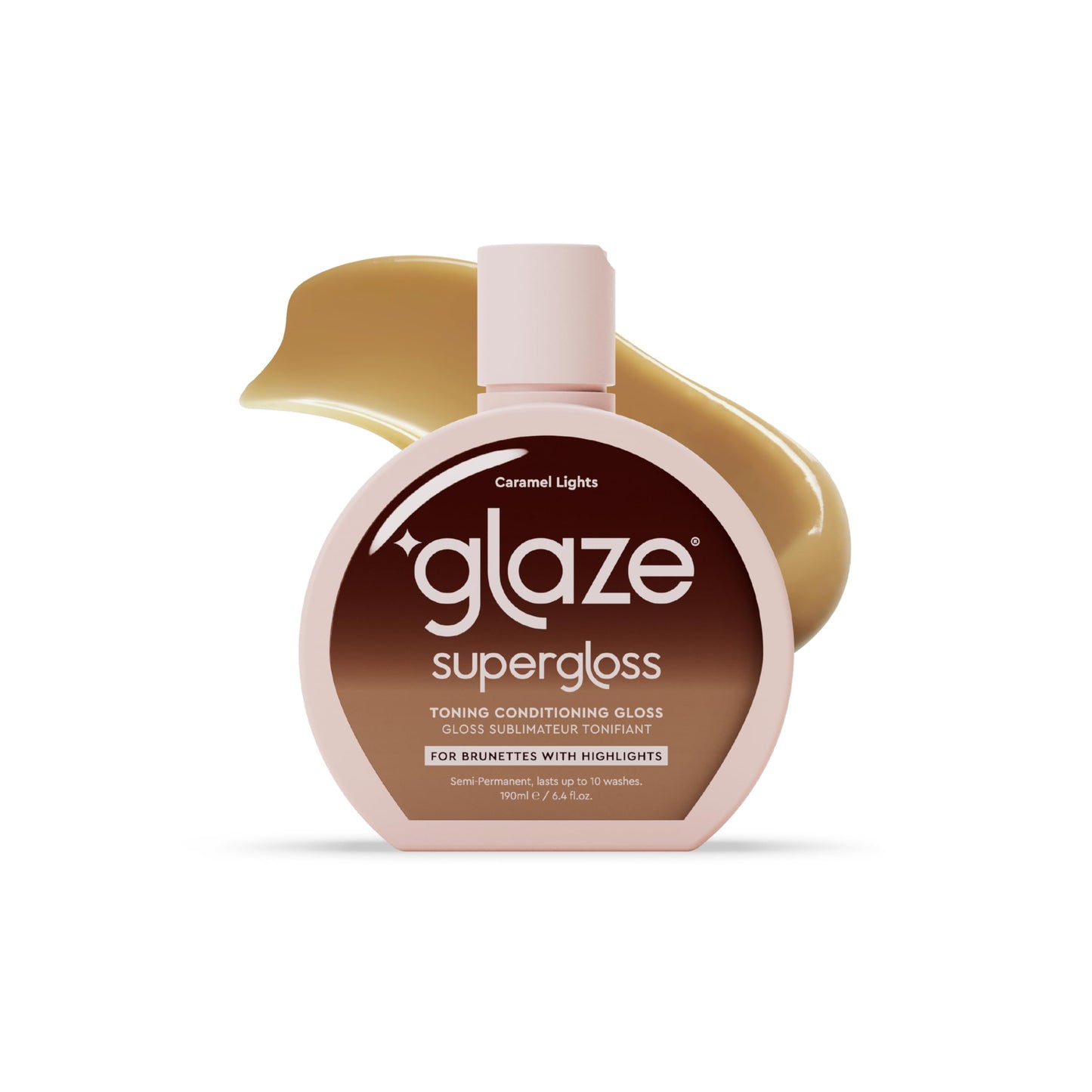 White Smoke Glaze Super Gloss Color Conditioning Gloss – Caramel Lights for Medium to Dark Brown Hair with Highlights – Rinse Out Semi-Permanent Hair Gloss that Enhances Color and Boosts Shine & Hydration
