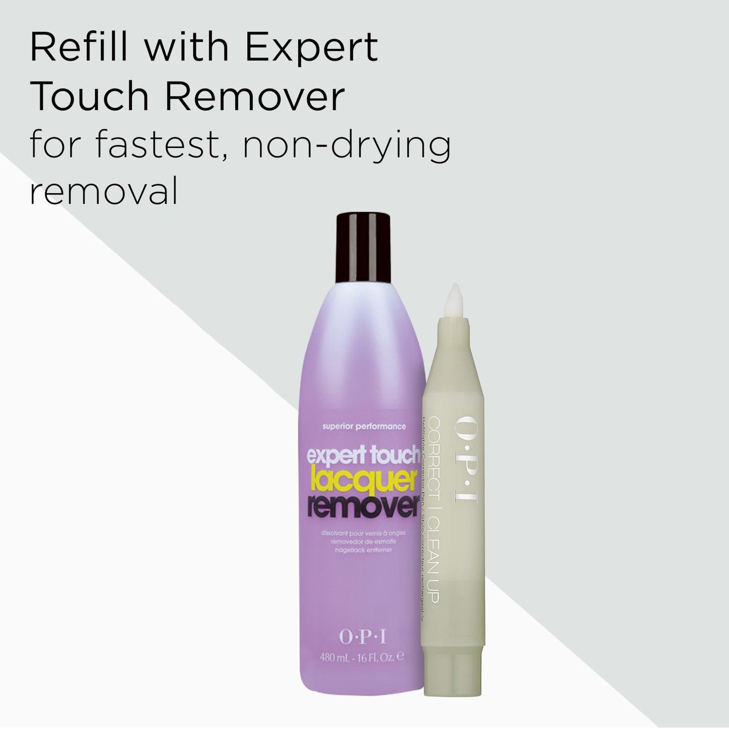Lavender OPI Correct Clean Up | Refillable Nail Polish Remover Corrector Pen | Gentle & Non-Drying Formula | Includes Replacement Tip | 0.13 fl oz