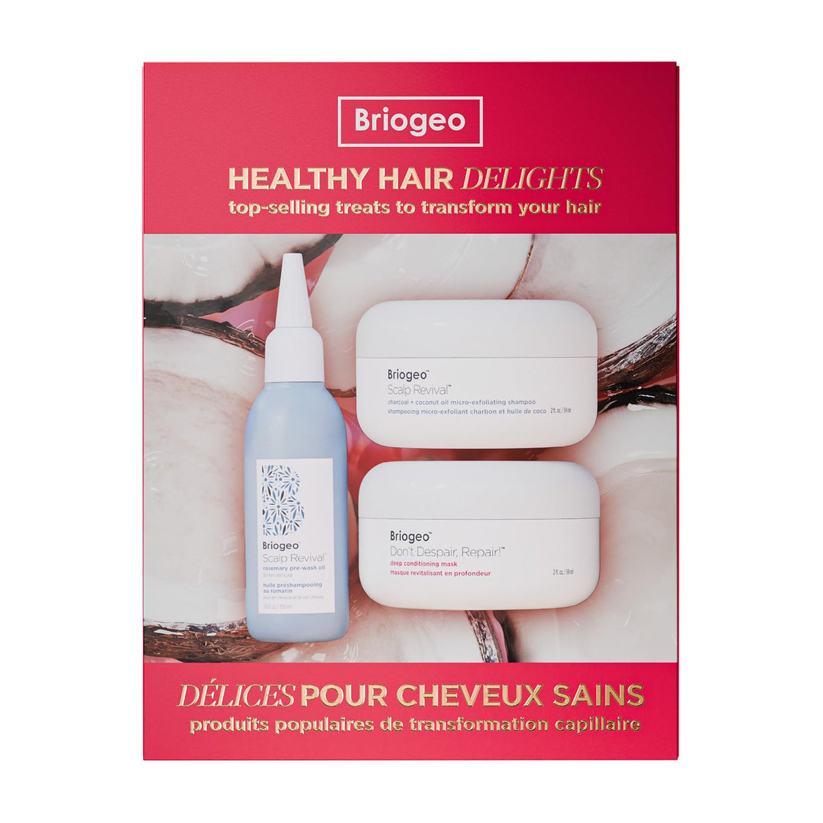 Light Gray Briogeo Healthy Hair Delights Holiday Kit | Clean Hair Repair Gift Set