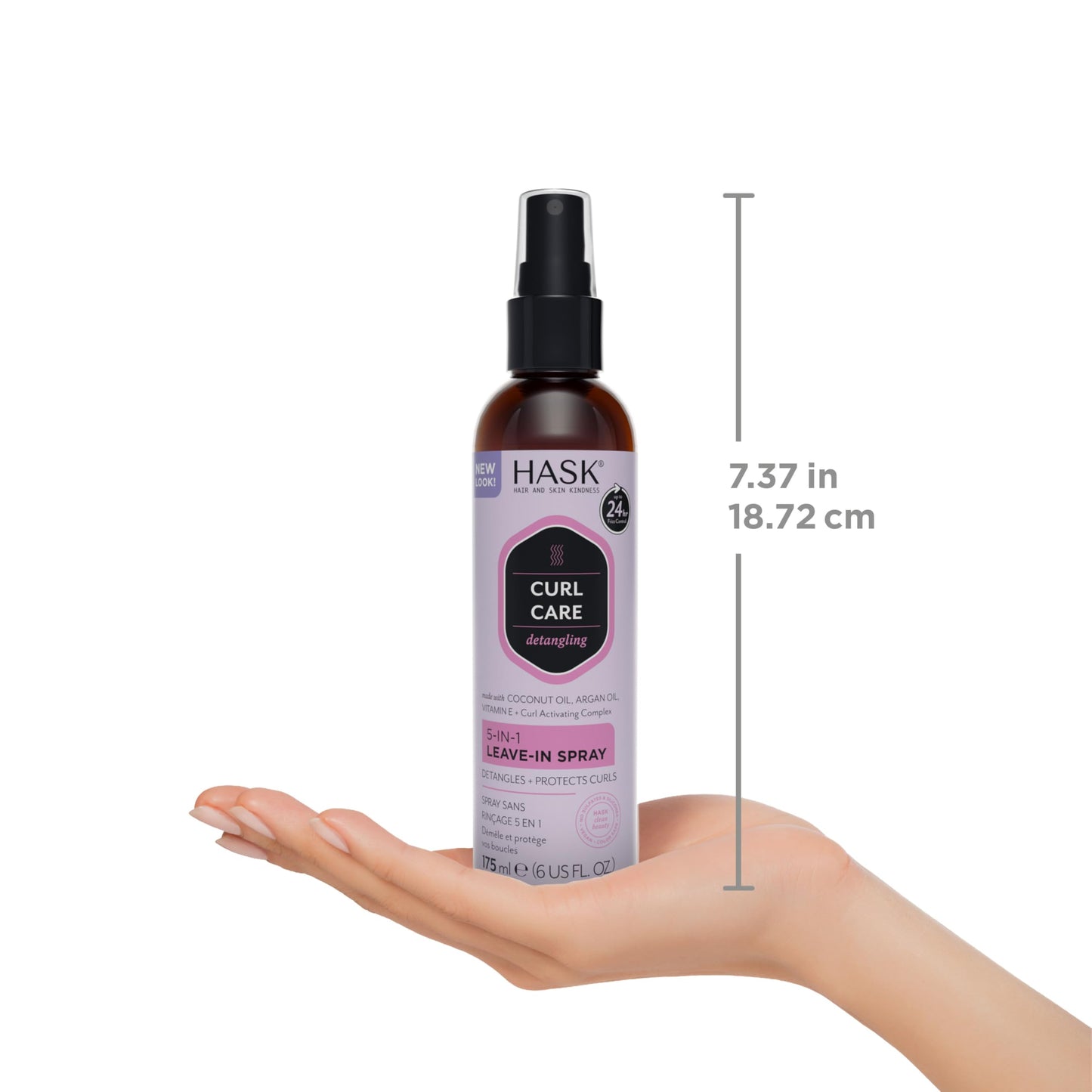 White Smoke HASK CURL CARE 5-IN-1 Leave-In Spray Conditioner 2 Piece Bundle- vegan formula, cruelty free, color safe, gluten-free, sulfate-free, paraben-free