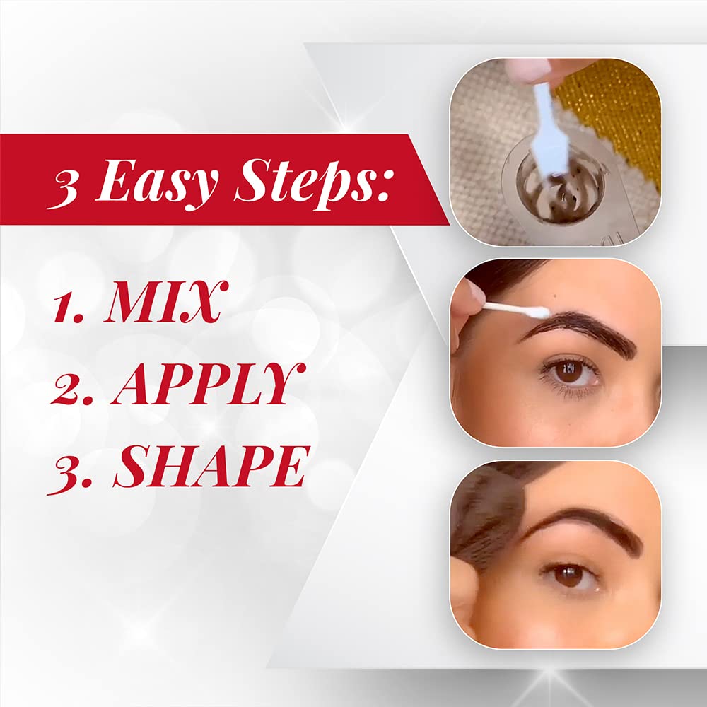 White Smoke Ardell Brow Tint Kit Medium Brown – Eyebrow Dye Kit, Long-Lasting Brow Color with Natural Extracts, DIY Eyebrow Tint for Full Gray Coverage, 1 Pack
