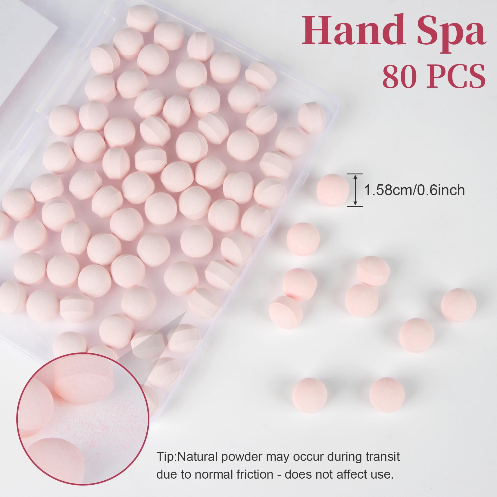 Lavender RAQEHO Manicure Spa Balls 8oz -Rose Soak Balls Moisturizing Tablets Cuticle Soften Bombas Efervescentes Para Pedicure Spa Nail Supplies Tools for Hand Soak Pedicure Soak Nail Care Nail Salon（80count）