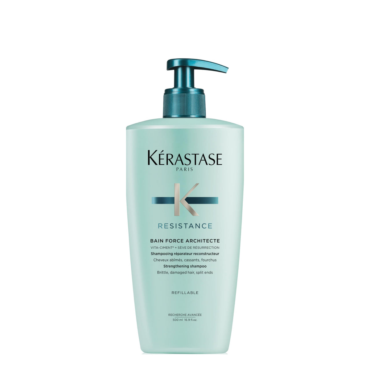 White Smoke KERASTASE Resistance Shampoo for Damage from Heat Styling, 16.9 Fl Oz