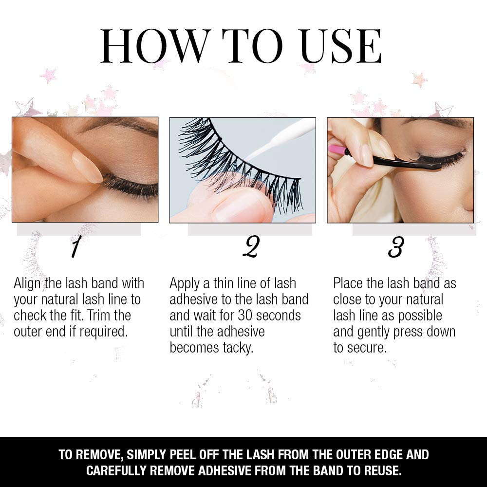 White Smoke Ardell False Eyelashes 3D Faux Mink Lashes, 860 - Lightweight Strip Lashes with Invisiband for a Dramatic Eye Look, 4 Pairs