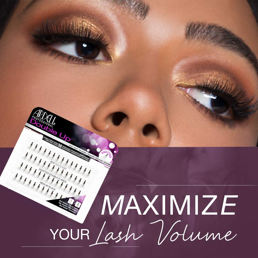 Dark Slate Gray Ardell False Eyelashes Double Up Individuals Knotted Medium Black 4 Pack