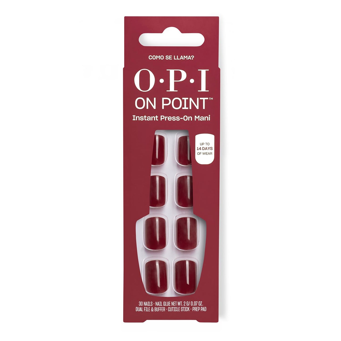 Brown OPI On Point Como se Llama? | Short Squoval Cool Dark Red Nail Art Press On Nails | 30 Count with Nail Glue | Long Lasting, Reusable, Non-damaging