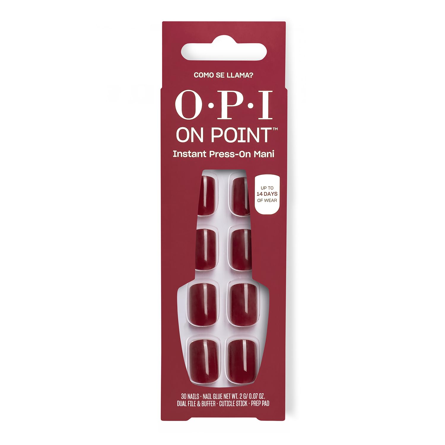 Brown OPI On Point Como se Llama? | Short Squoval Cool Dark Red Nail Art Press On Nails | 30 Count with Nail Glue | Long Lasting, Reusable, Non-damaging