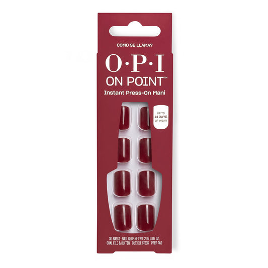 Brown OPI On Point Como se Llama? | Short Squoval Cool Dark Red Nail Art Press On Nails | 30 Count with Nail Glue | Long Lasting, Reusable, Non-damaging