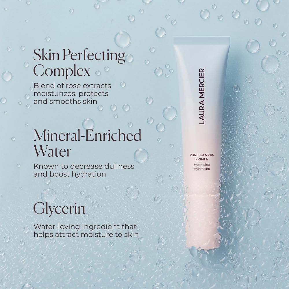 Light Steel Blue Laura Mercier Pure Canvas Primer Hydrating, Travel Size, 0.51 oz
