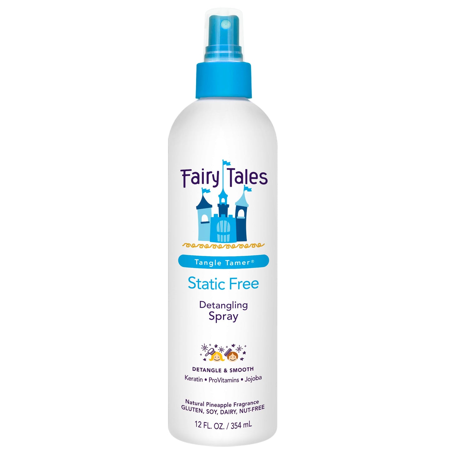 White Smoke Fairy Tales Tangle Tamer Static Free Detangling Spray - Detangler Spray for Kids - Paraben Free, Sulfate Free, Gluten Free, Nut Free - 12 oz