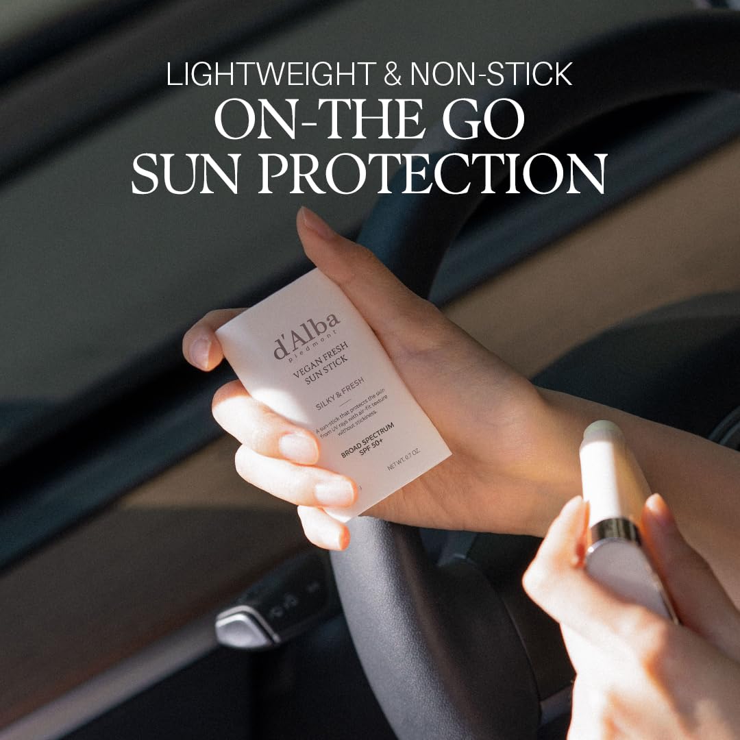 Dark Slate Gray d'alba Piedmont Air Fit Fresh Sun Stick, OTC BROAD SPECTRUM SPF 50+, Non-Sticky On-the-Go Sun Protection, Outdoor Essential Vegan Sun Stick, Silky & Fresh, Korean Skin Care (0.7 Oz.)