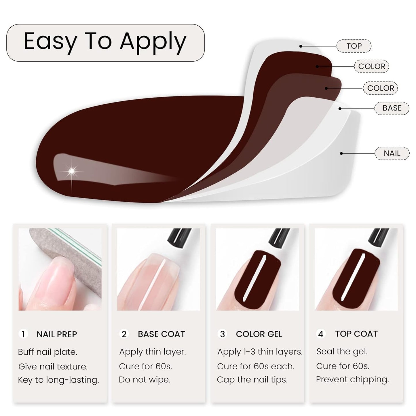White Smoke Vishine Gelpolish Professional UV LED Soak Off Varnish Color Gel Nail Polish Manicure Salon Dark Red(1418)