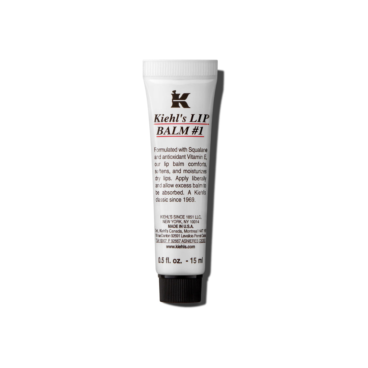 White Smoke Kiehl's - Lip Balm #1 - Moisturizing Lip Treatment - 0.5 fl oz