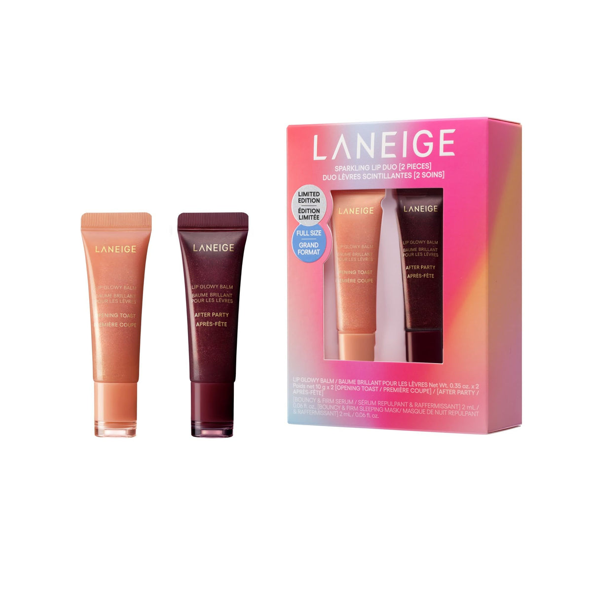White Smoke LANEIGE Lip Glowy Balm: Sheer Tinted Lip Treatment Balm Tube