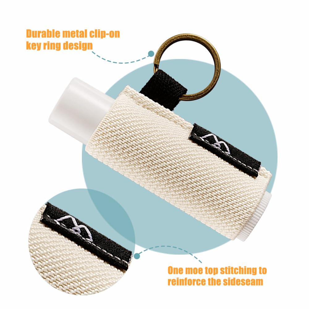 White Smoke WK IEASON Lip Balm Holder Keychain for LANEIGE, Summer Fridays, Small Christmas Gifts Stocking Stuffers for Teen Girls, Lip Gloss Holder Compatible With Chapstick, Burt's Bees Elastic Lipstick Holder